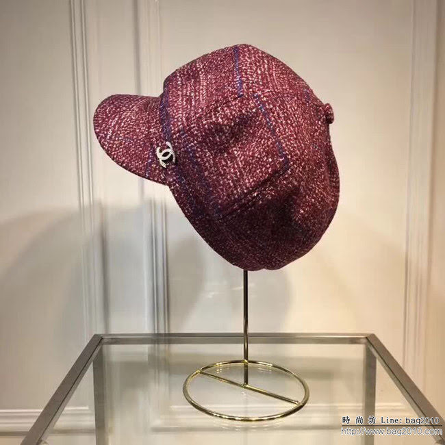 CHANEL香奈兒 2018秋冬新 經典羊絨八角帽 走秀款貝蕾鴨舌帽 LLWJ6319